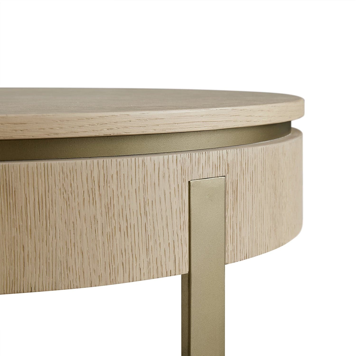 Gramercy 66cm Round Storage Coffee Table, Beige Oak