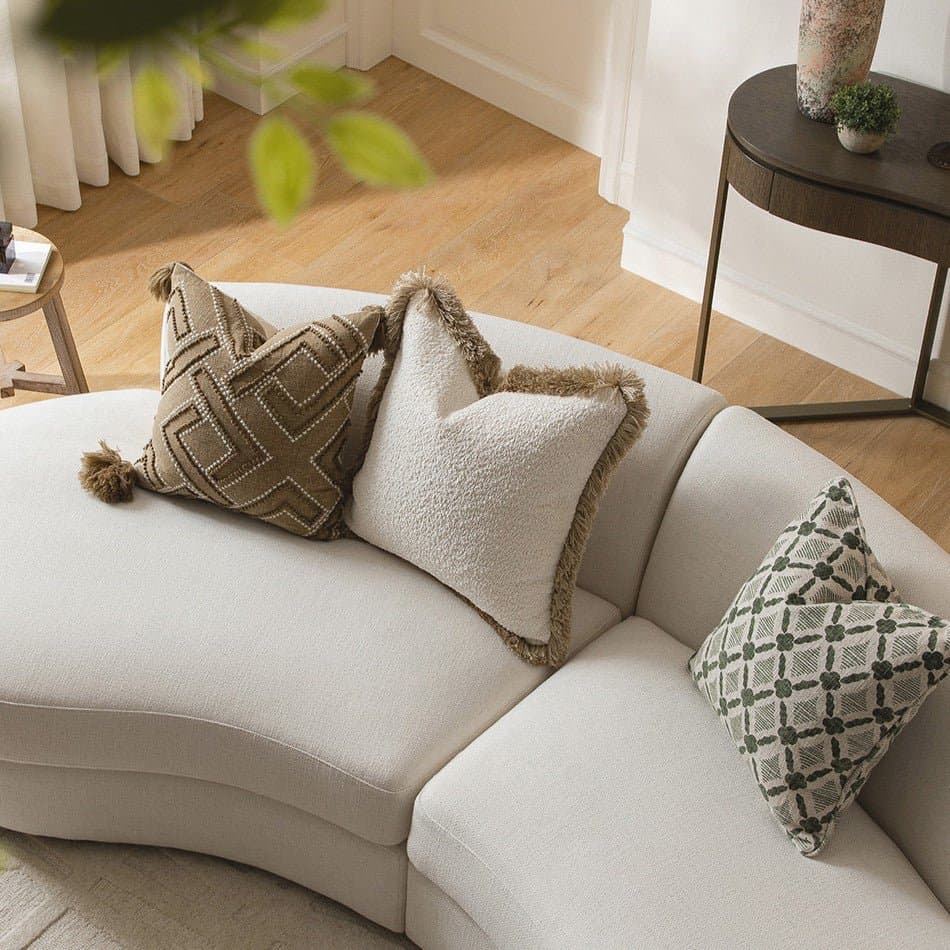 Kyra Cream White Bouclé Natural Fringed Cushion