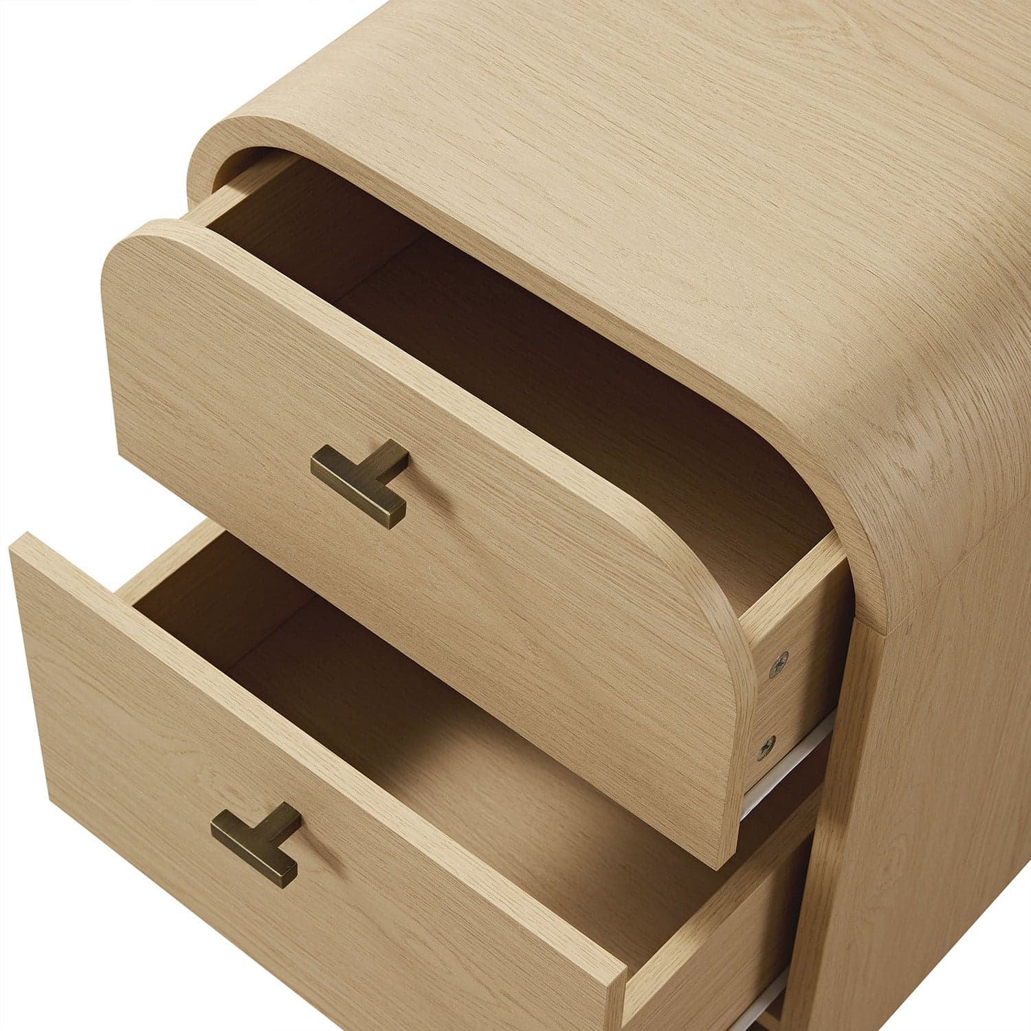 Marcel 2-Drawer Bedside Table, Light Oak