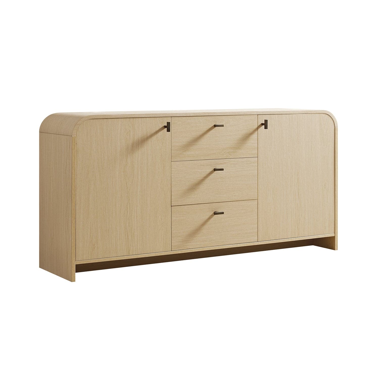 Marcel 3-Drawer Wide Sideboard, Light Oak