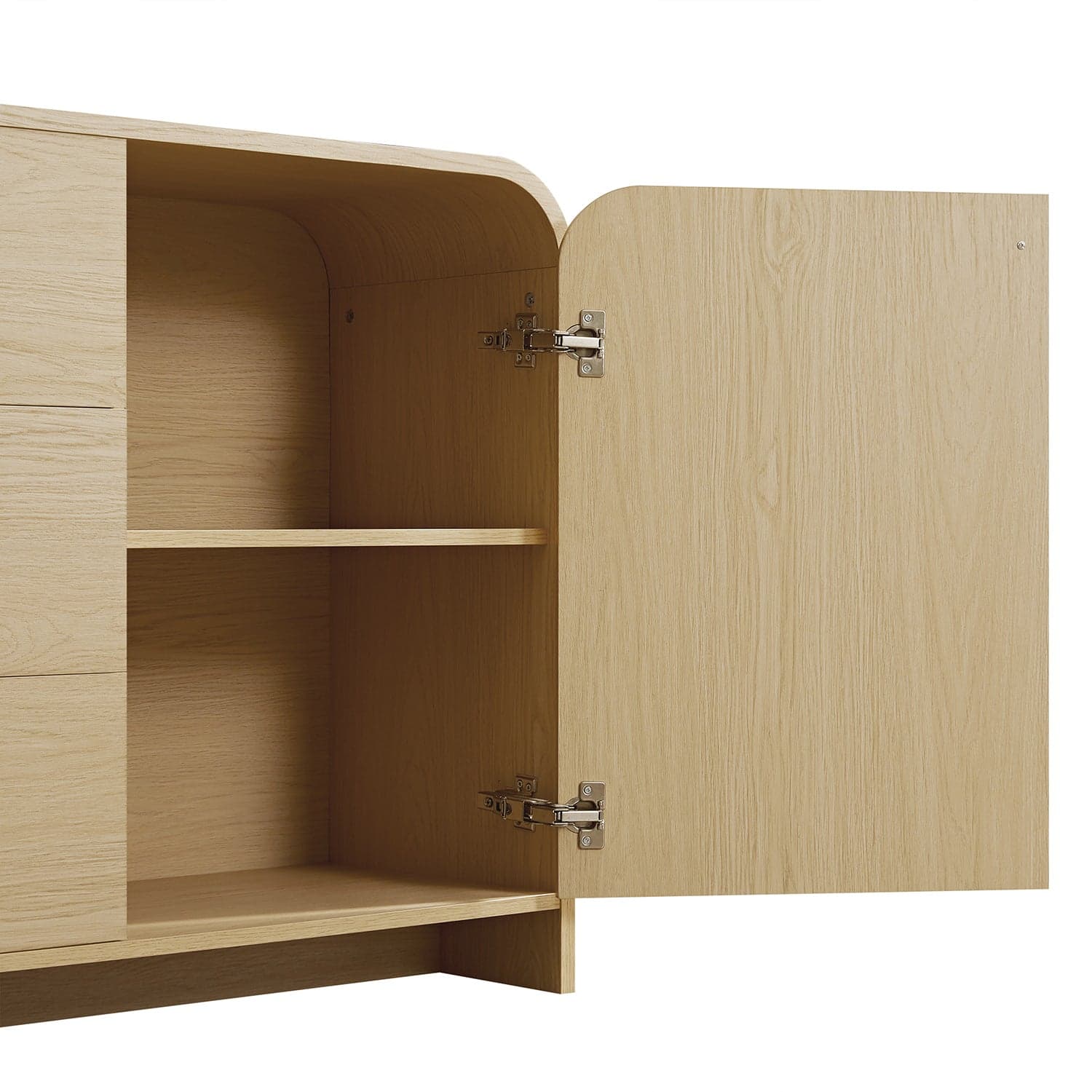 Marcel 3-Drawer Wide Sideboard, Light Oak