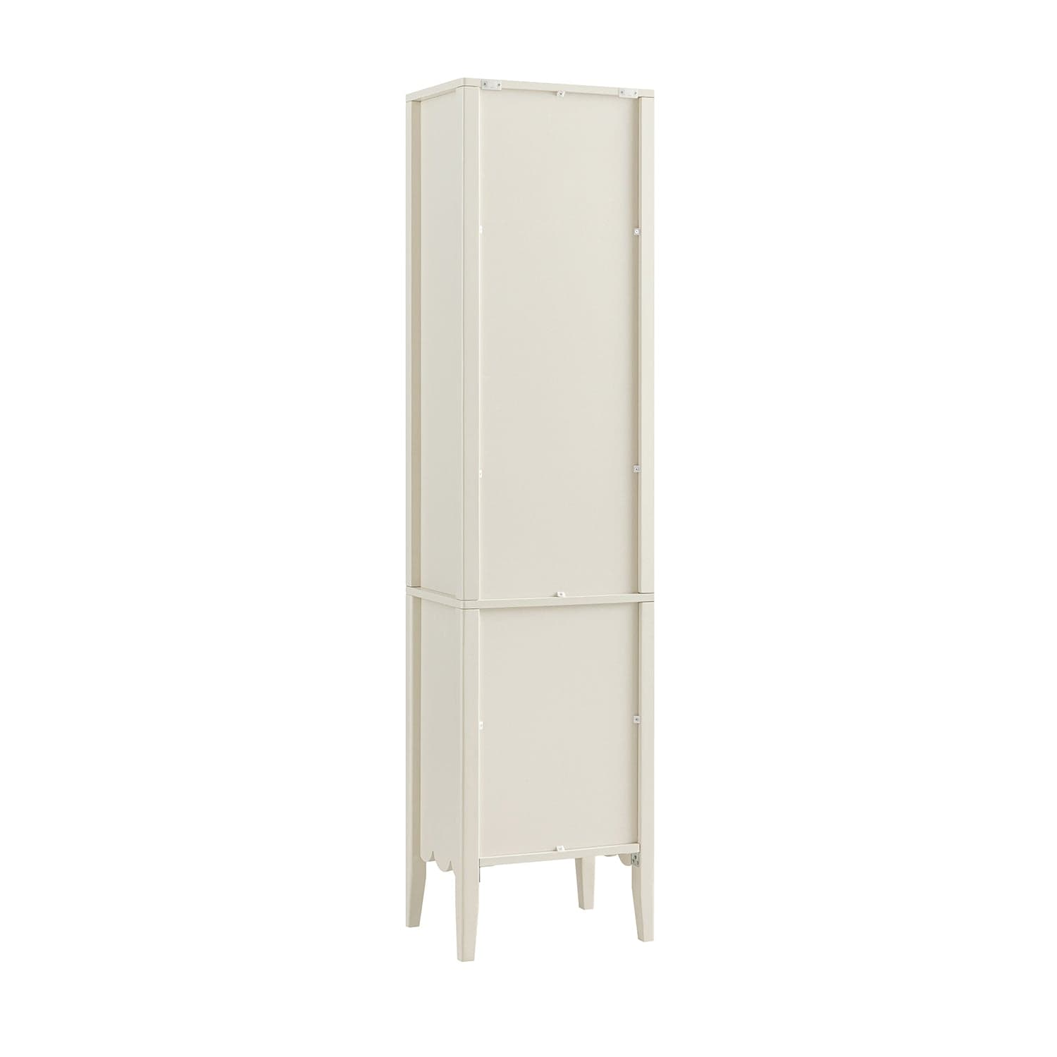 Henley Scalloped Edge Tall Storage Cabinet, Light Sand